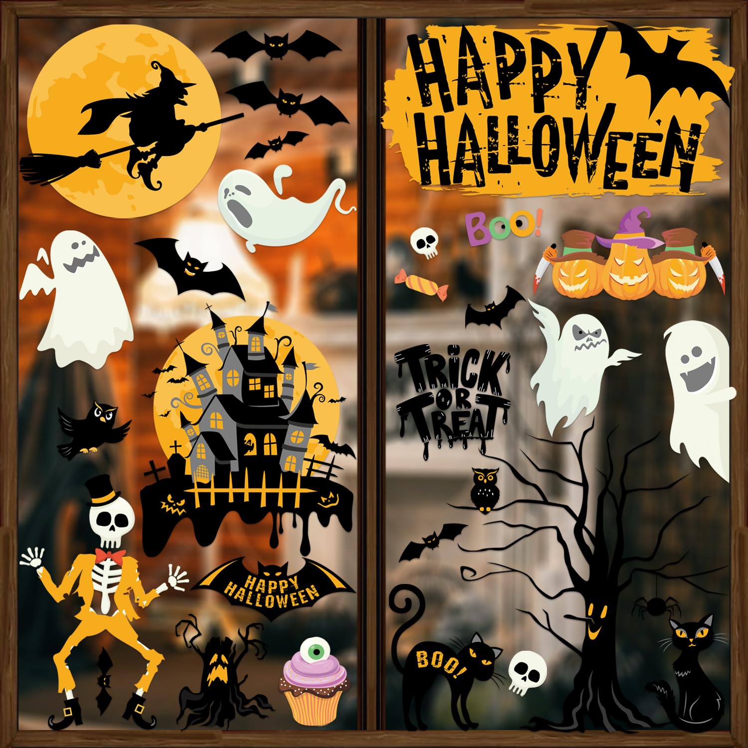 Amazon.com: Halloween Window Clings Decor for Halloween